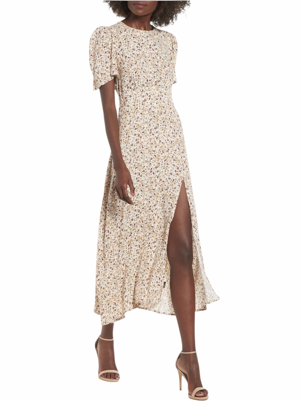 AFRM Jamie Floral Open Back Romantic Cottagecore Midi Dress M